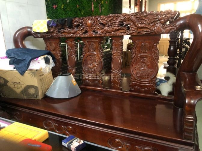 Ban salon gỗ tay16 bàn 1 ghế dài 2 ghế đơn 2 đôn