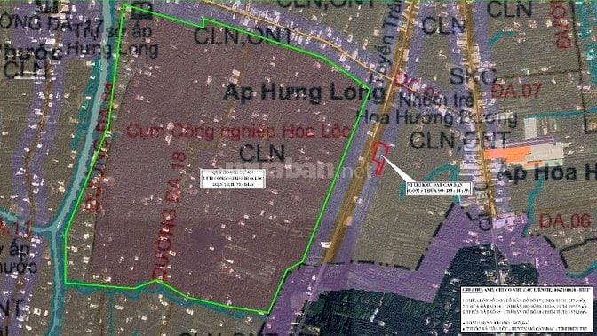 BÁN ĐẤT MẶT TIỀN QL.60 (MỚI) ĐỐI DIỆN QH.DỰ ÁN CỤM CÔNG NGHIỆP HÒA LỘC