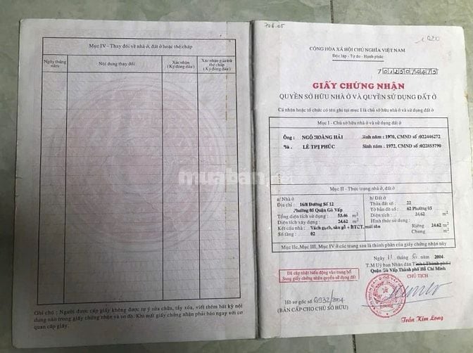Bán nhà hẻm xe hơi sát trưởng đai học Văn Lang -p5- Gò Vấp