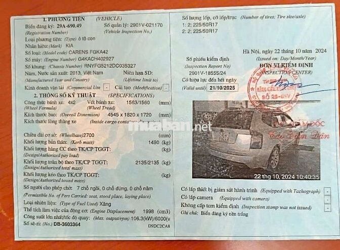 Kia Caren 2013 số sàn