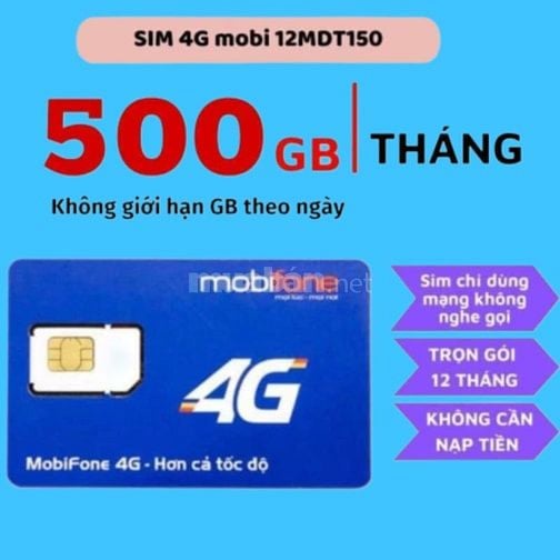 Sim 4G 5G Mobifone +5gb/Ngày, 500gb/Tháng