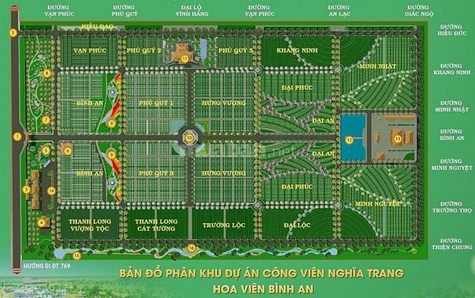Đất mộ gia tộc - Hoa viên nghĩa trang Bình An - Long Thành, Đồng Nai