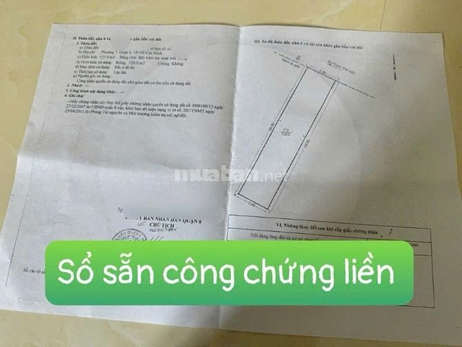 Đất KDC Phú Lợi- MT 3643A Phạm Thế Hiển P7 Q8 SHR 120m2, hỗ trợ NH