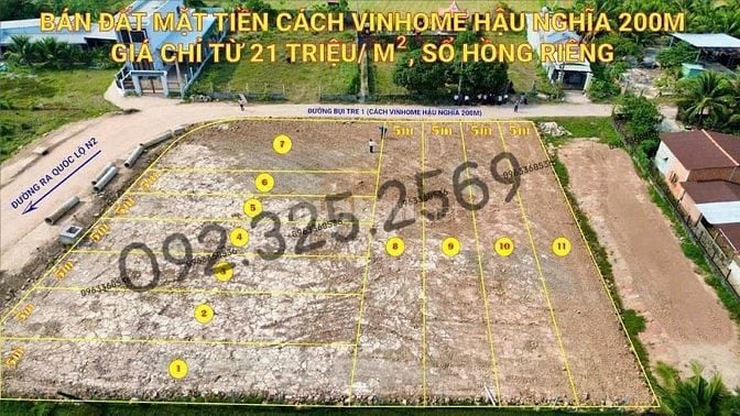 Lô đất gần Vinhome hậu nghĩa,sổ hồng riêng 