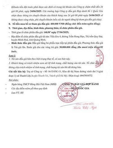 CÔNG TY ĐẤU GIÁ HỢP DANH SỐ 1 QUỐC GIA ĐĂNG THÔNG BÁO BÁN ĐẤU GIÁ 