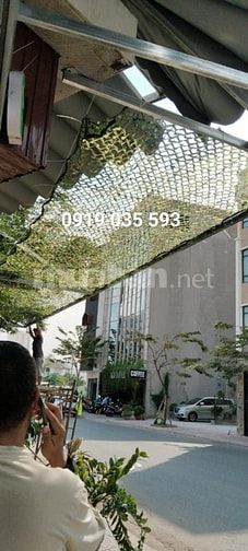 lưới trang trí quán shop văn phòng lưới trang trí giả lá cây lưới dù