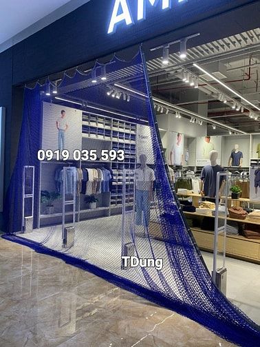 lưới trang trí quán shop văn phòng lưới trang trí giả lá cây lưới dù