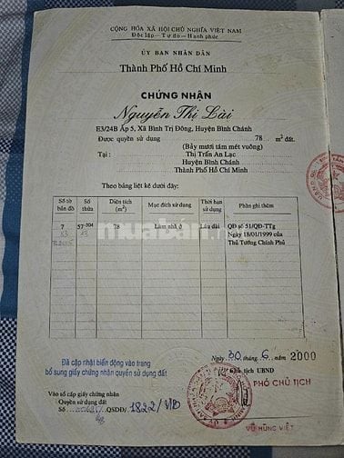 Bán nhà Đường Số Khu Dân Cư Nam Hùng Vương, Phường An Lạc, Bình Tân