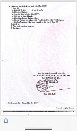 Bán đất xã an ninh tây huyện đức hoà