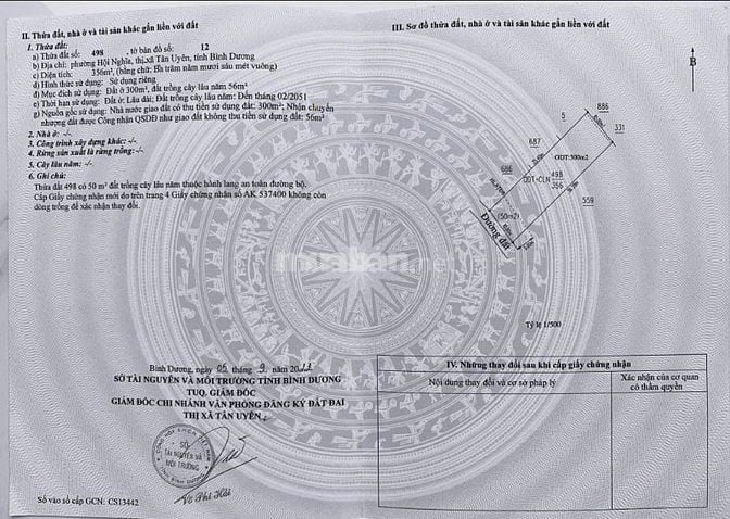 BÁN ĐẤT TRUNG TÂM PHƯỜNG HỘI NGHĨA – TÂN UYÊN, BÌNH DƯƠNG GIÁ SIÊU TỐT