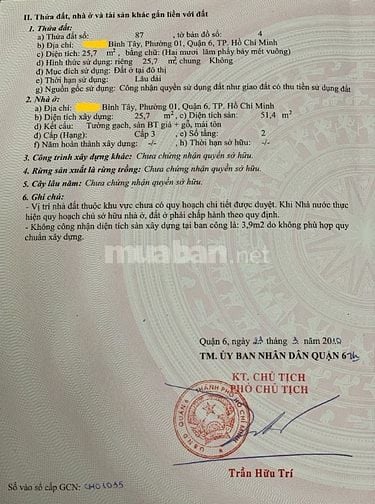 Nhà bán p1 Q6, khu người Hoa, hẻm không ngập 