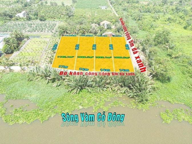 Siêu Phẩm 1000mv Mặt Tiền Sông Vàm Cỏ Đông xã Lương Hoà đường 2 xe tải