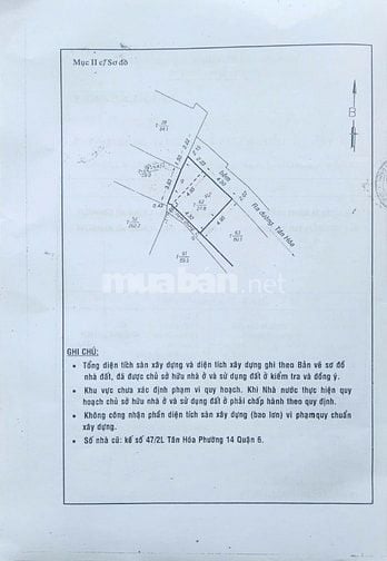 Cần bán nhà 2 tầng, 3 mặt hẻm chung tại 47/2L10 Tân Hóa, Quận 6