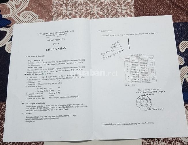 Chia gia sản cho các con nên chủ cần bán nhà đường Nguyễn Khoái.