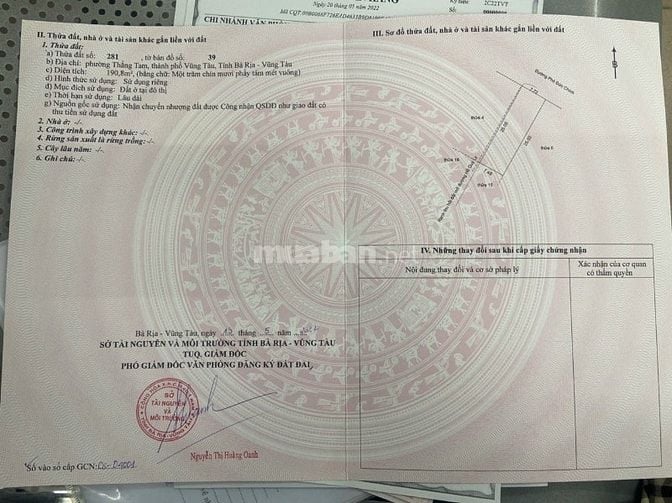 Bán nhà 2 mặt tiền Phó Đức Chính Tp Vũng Tàu giá 45 tỷ