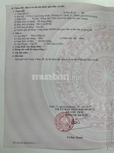 BÁN NHÀ HẺM XE HƠI 113 LẠC LONG QUÂN, PHƯỜNG 3 - GẦN UỶ BAN QUẬN 11 