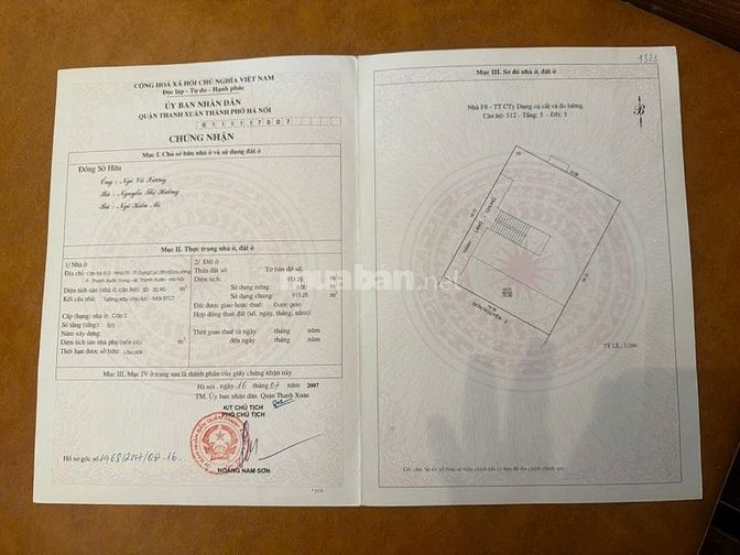 Chính chủ cần bán căn hộ TT tầng 5 ngõ 328 Nguyễn Trãi 