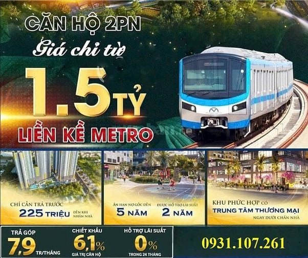 Chỉ từ 1,5 tỷ sở hữu ngay căn hộ 2 Phòng ngủ Bcons solary