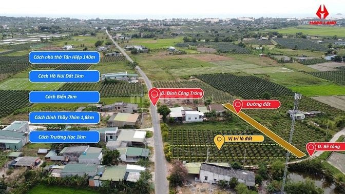 Bán Đất Siêu Đẹp Tại LaGi 578m2 có 111m2 Thổ Cư Gần Biển 3 Mặt Tiền Đư