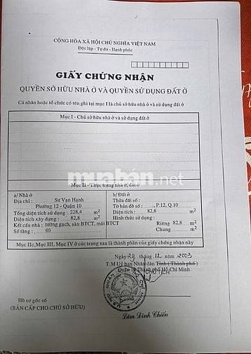 🌷 🌷 🌷 BÁN NHÀ MẶT TIỀN : 401 SƯ VẠN HẠNH - P. 12 - Q. 10 - TPHCM