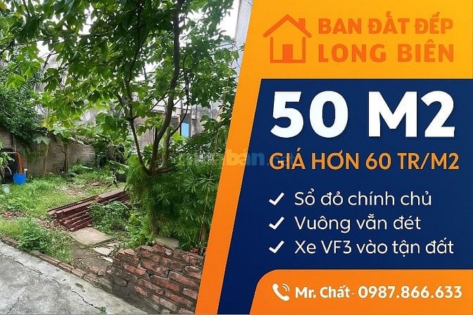 🏡 CHÍNH CHỦ BÁN LÔ ĐẤT ĐẸP LONG BIÊN - 50M2 - GIÁ HƠN 60Tr/m2
