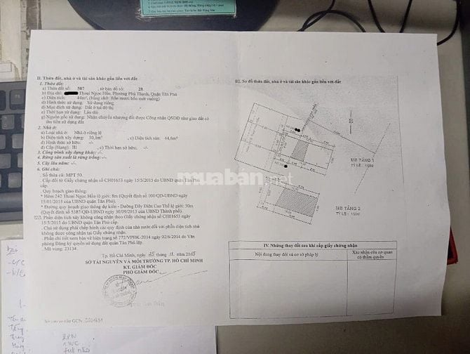 Bán nhà MTNBộ 8m(XT), P. Phú Thạnh, Q.Tân Phú giá 3.9 tỷ