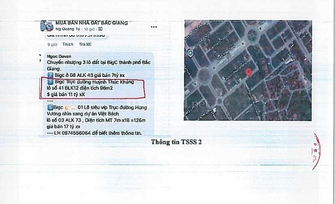 TBDG QSDD số CU 669929; thửa đất 176; BĐ 88 tại P. Dĩnh Kế, Bắc Giang