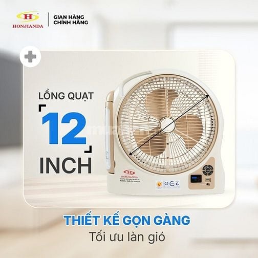 Bán quạt sạc điện HONJIANDA 2 pin gần như mới