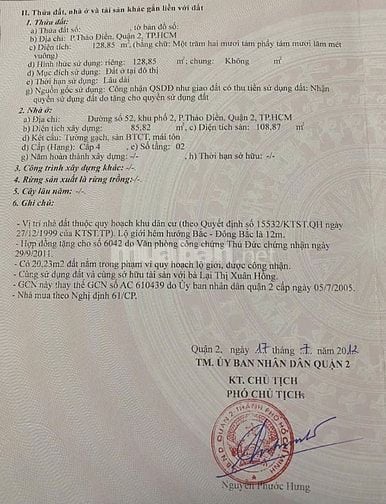 Bán nhà Lê Văn Miến, Thảo Điền, 128,9m², nhà cấp 4, giá tốt 25,7 tỷ