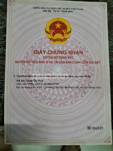 Bán đất 2 mặt tiền đường Đào Duy Từ - Cẩm Phô - thành phố Hộị An