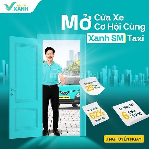 Tuyển 25 Tài xế Taxi - Thu nhập đến 30 triệu - Q9