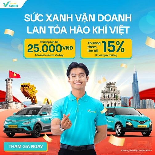 Tuyển 25 Tài xế Taxi - Thu nhập đến 30 triệu - Q9