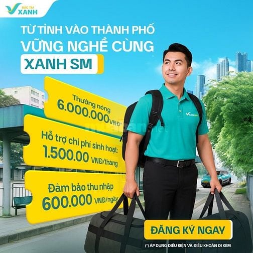 Tuyển 25 Tài xế Taxi - Thu nhập đến 30 triệu - Q9