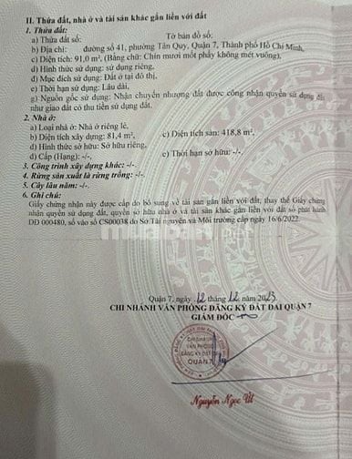 Bán nhà 2 mặt tiền đường số 41, Tân Quy, Quận 7 – nhà mới 7 phòng