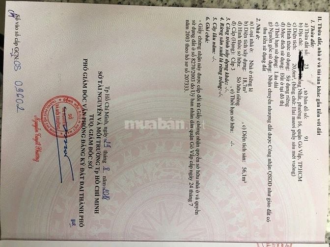 Bán nhà sổ Hồng riêng tại Quận Gò vấp 