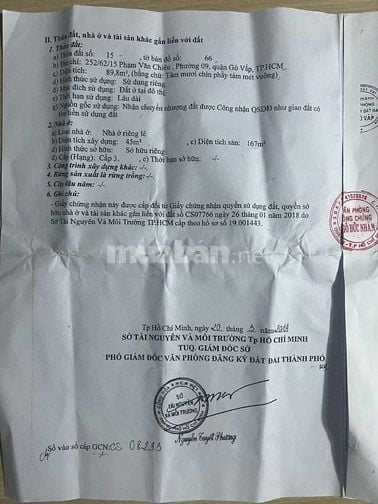 Bán nhà góc 2 mặt hẻm (5x18) 252/62/15 PHẠM VĂN CHIÊU P9 Gò Vấp 