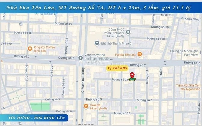 Bán nhà khu Tên Lửa MT đường Số 7A, 6 x 23m, 3 tấm, 15.5 tỷ (Tín Hưng)