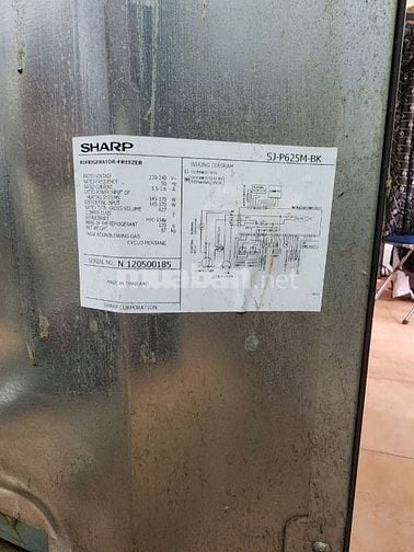 Bán Thanh lý tủ lạnh cũ Sharp SJ-P625M-BK 626 Lít: Giá: 3,5tr 