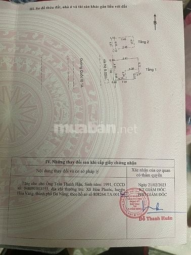 Nhà mặt tiền quốc lộ 1A Hoà Phước