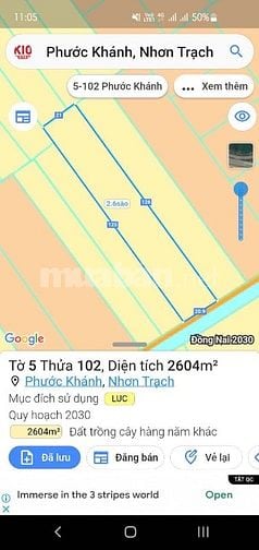 Bán đất Phạm Thái Bường, Xã Phước Khánh, Nhơn Trạch, Đồng Nai, 6,5 tỷ,