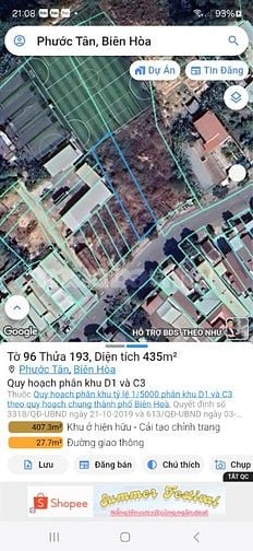 Bán đất mặt tiền đường Hồ Văn Huê xã Phước Tân Tp Biên Hòa giá 7 tỷ