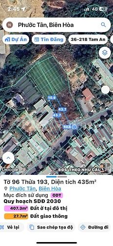 Bán đất mặt tiền đường Hồ Văn Huê xã Phước Tân Tp Biên Hòa giá 7 tỷ