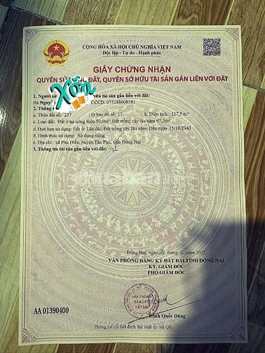 Nhà tại xã Phú Điền, Tân Phú - Đồng Nai Giá bán : 980 triệu