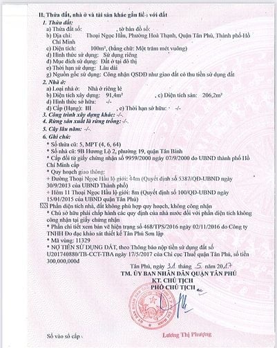 🌷 🌷 🌷 BÁN NHÀ GÓC 2 MẶT TIỀN : 11B THOẠI NGỌC HẦU - P. HÒA THẠNH 