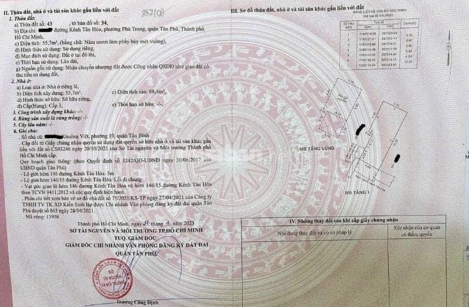 Bán nhà hẻm 3m(3 gác) Kênh Tân Hóa, P.Phú Trung, Q.Tân Phú giá 5.3 tỷ