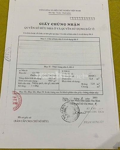 🌷 🌷 🌷 BÁN NHÀ MẶT TIỀN : 152 GÒ DẦU - P. TÂN QUÝ - Q. TÂN PHÚ - HCM