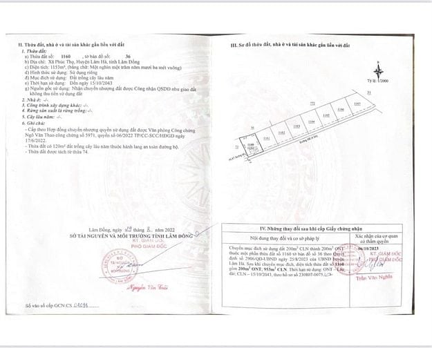 Hàng đầu tư 1,153m2 (30mx40m) sẵn 200m2 thổ cư gần hồ Phúc Thọ, Lâm Hà