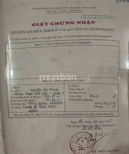 Bán nhà Nguyễn Cư Trinh, Phạm Ngũ Lão – vị trí vip – dòng tiền tốt