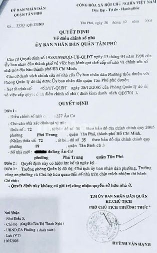 Bán nhà hẻm 3m(3 gác) Âu Cơ. P.Phú Trung, Q.Tân Phú