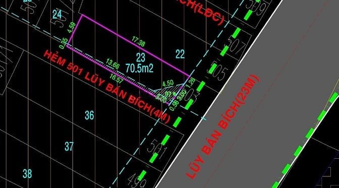 Bán 503 Luỹ Bán Bích. DT: 5m x 18m. Nhà cấp 4, đang cho thuê 24 tr